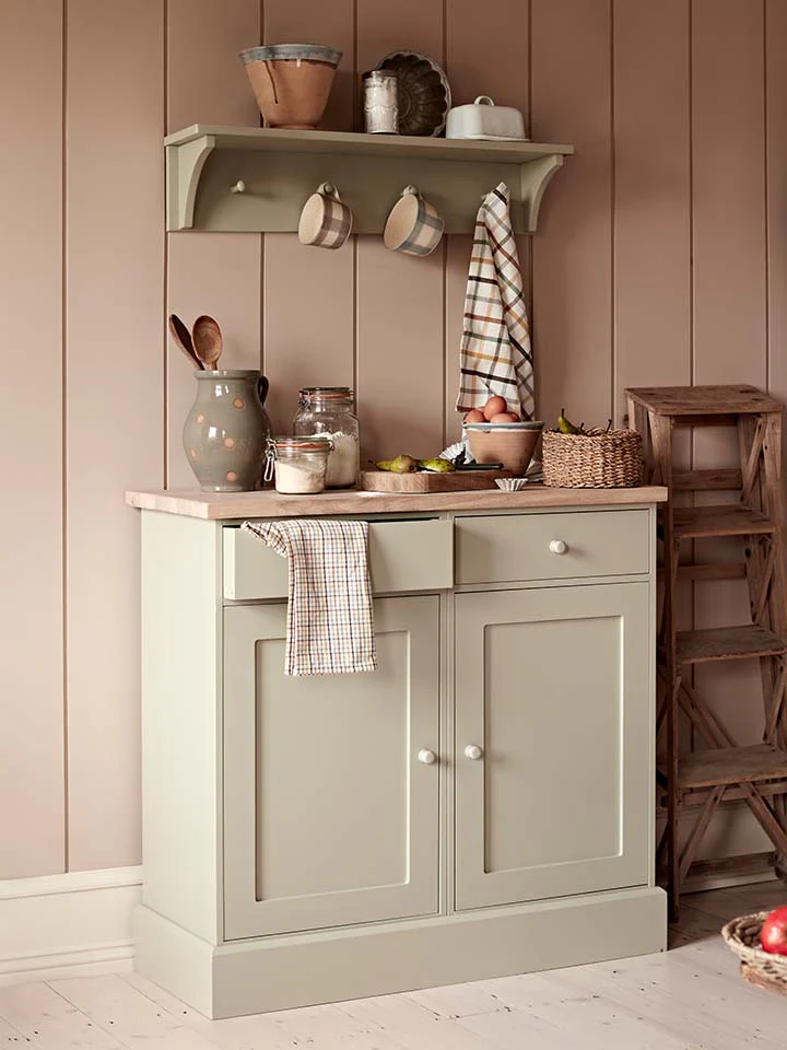 Portland double cupboard with an oak top