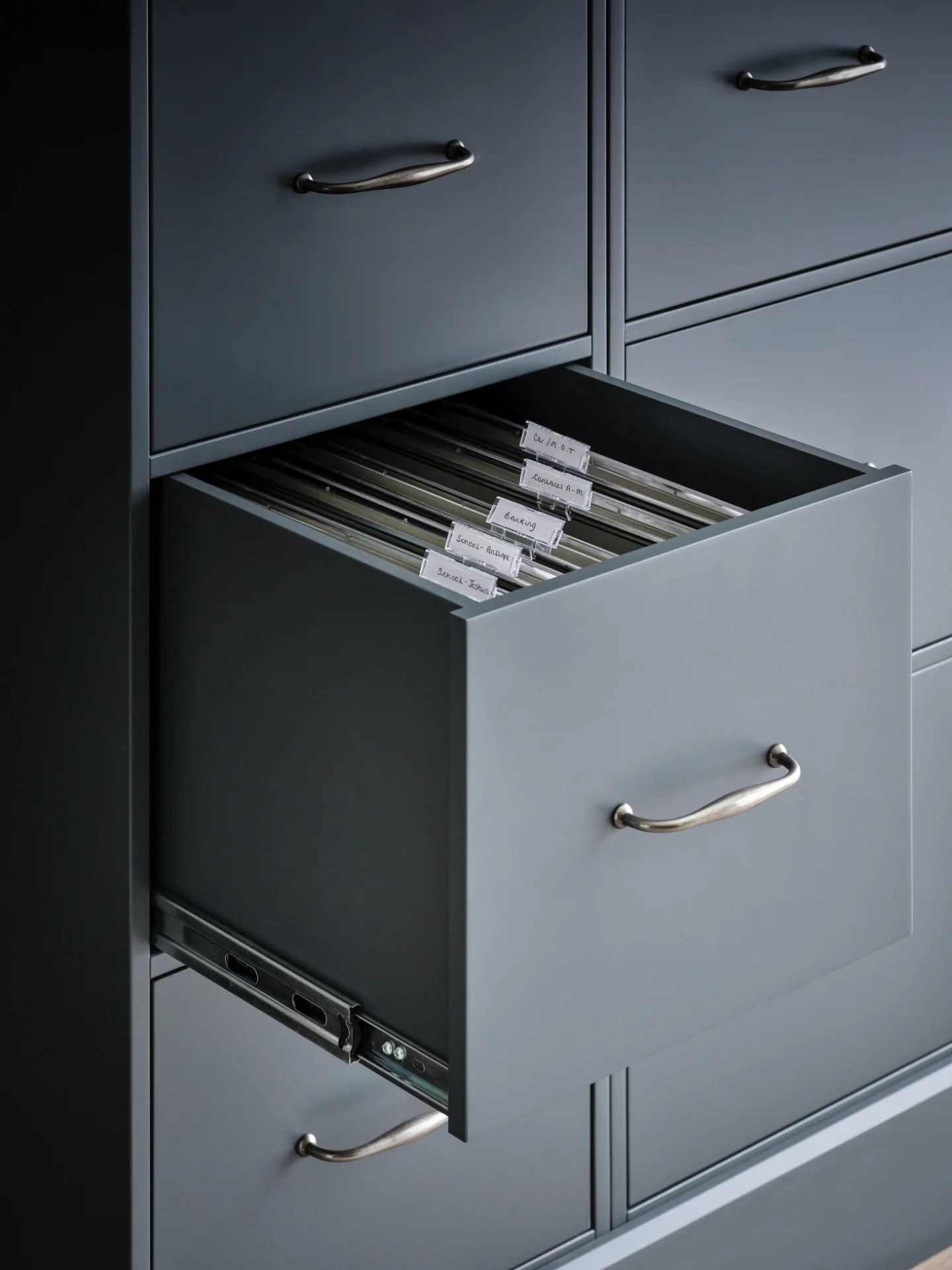 Somersby oak top four drawer low filing cabinet - Image 3